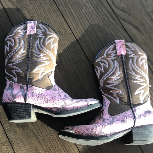 smoky boots Other - Girls size 2 pink snakeskin & brown cowboy boots